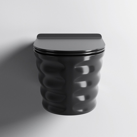 MISKA WC WISZĄCA TORNADO SKAL-BL CZARNY DESKA WOLNOOPADAJĄCA DUROPLAST