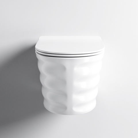 MISKA WC WISZĄCA TORNADO SKAL-WH BIAŁY DESKA WOLNOOPADAJĄCA DUROPLAST