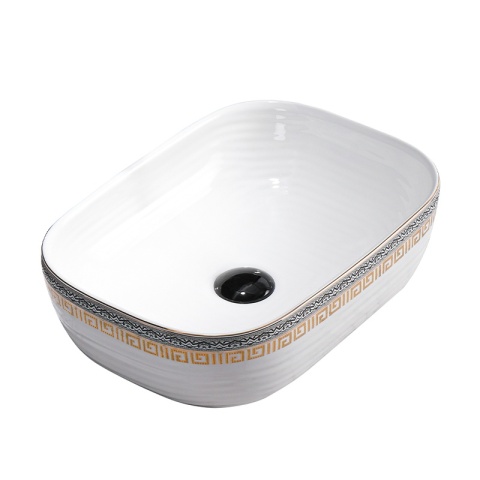 UMYWALKA NABLATOWA CERAMICZNA PROSTOKĄTNA MILO-WH-MOD2-455 BIAŁY POŁYSK 45x32 CM