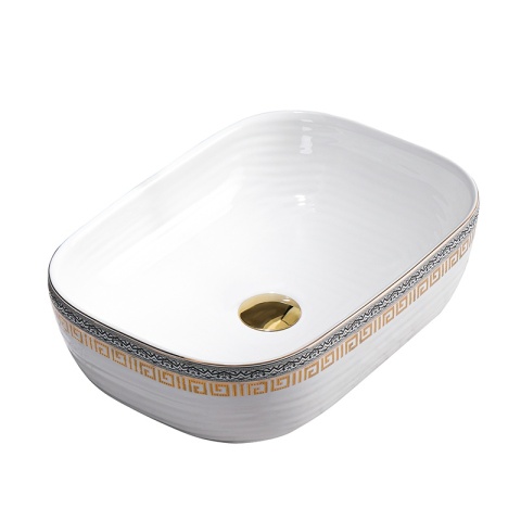 UMYWALKA NABLATOWA CERAMICZNA PROSTOKĄTNA MILO-WH-MOD2-455 BIAŁY POŁYSK 45x32 CM