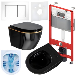 ZESTAW PODTYNKOWY WC STELAŻ TECE MISKA MIZU-BL-GL-RIM-02 PRZYCISK TC-9240417 BIAŁY MAT