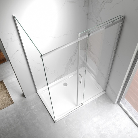 KABINA PRYSZNICOWA PROSTOKĄTNA ZES-KZ22A-100X80 CHROM 100X80 CM 8 MM