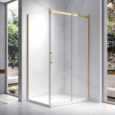 KABINA PRYSZNICOWA PROSTOKĄTNA ZES-KZ22B-GL-110X80 ZŁOTA 110X80 CM 8 MM