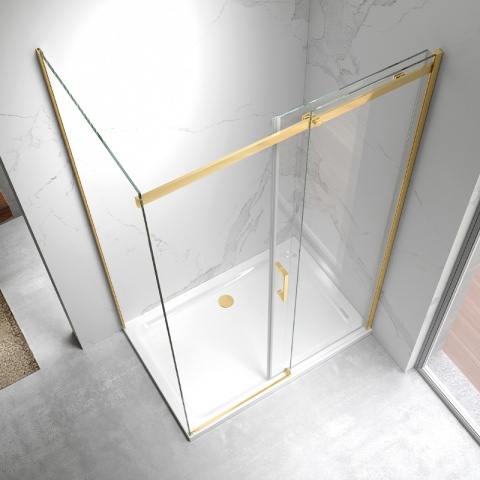 KABINA PRYSZNICOWA PROSTOKĄTNA ZES-KZ22B-GL-110X80 ZŁOTA 110X80 CM 8 MM