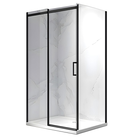 KABINA PRYSZNICOWA PROSTOKĄTNA ZES-KZ22B-BL-110X80 CZARNA 110X80 CM 8 MM