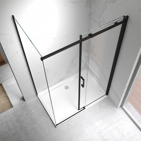 KABINA PRYSZNICOWA PROSTOKĄTNA ZES-KZ22B-BL-110X80 CZARNA 110X80 CM 8 MM