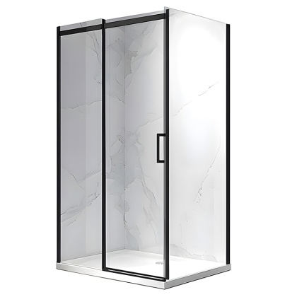 KABINA PRYSZNICOWA PROSTOKĄTNA ZES-KZ22C-BL-120X80 CZARNA 120X80 CM 8 MM