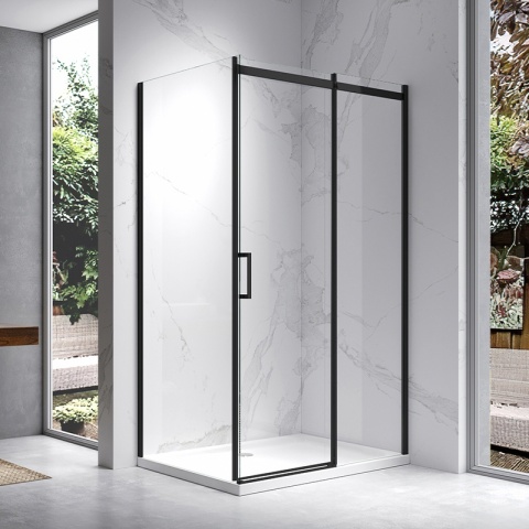 KABINA PRYSZNICOWA PROSTOKĄTNA ZES-KZ22C-BL-120X80 CZARNA 120X80 CM 8 MM