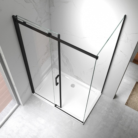 KABINA PRYSZNICOWA PROSTOKĄTNA ZES-KZ22C-BL-120X80 CZARNA 120X80 CM 8 MM