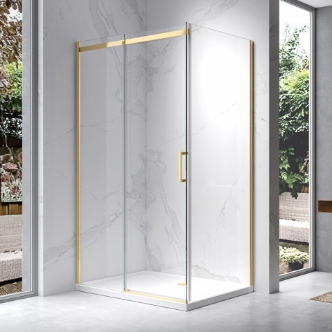 KABINA PRYSZNICOWA PROSTOKĄTNA ZES-KZ22C-GL-120X80 ZŁOTA 120X80 CM 8 MM