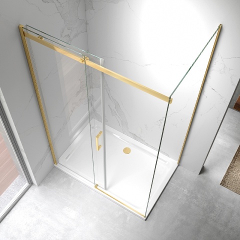 KABINA PRYSZNICOWA PROSTOKĄTNA ZES-KZ22E-GL-140X90 ZŁOTA 140X90 CM 8 MM