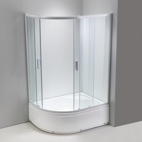 KABINA PRYSZNICOWA Z WYSOKIM BRODZIKIEM MAJA LEWA BIAŁA 115x85CM SZKŁO 5MM