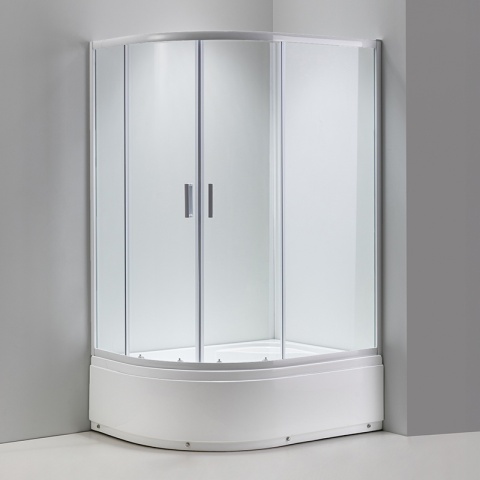 KABINA PRYSZNICOWA Z WYSOKIM BRODZIKIEM MAJA LEWA BIAŁA 115x85CM SZKŁO 5MM