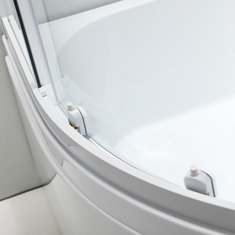 KABINA PRYSZNICOWA Z WYSOKIM BRODZIKIEM MAJA LEWA BIAŁA 115x85CM SZKŁO 5MM