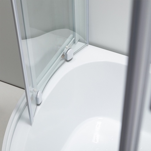 KABINA PRYSZNICOWA Z WYSOKIM BRODZIKIEM MAJA LEWA BIAŁA 115x85CM SZKŁO 5MM