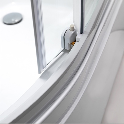 KABINA PRYSZNICOWA Z WYSOKIM BRODZIKIEM MAJA LEWA BIAŁA 115x85CM SZKŁO 5MM