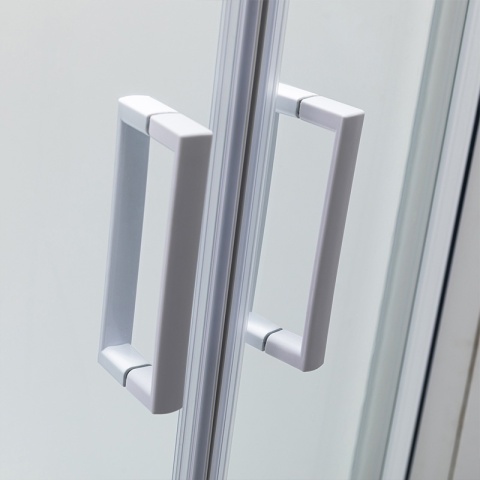 KABINA PRYSZNICOWA Z WYSOKIM BRODZIKIEM MAJA PRAWA BIAŁA 115x85CM SZKŁO 5MM