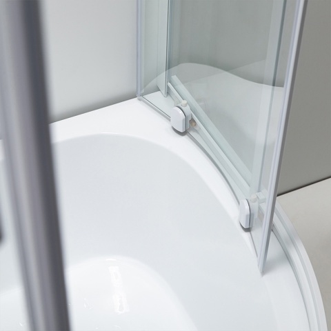 KABINA PRYSZNICOWA Z WYSOKIM BRODZIKIEM MAJA PRAWA BIAŁA 115x85CM SZKŁO 5MM