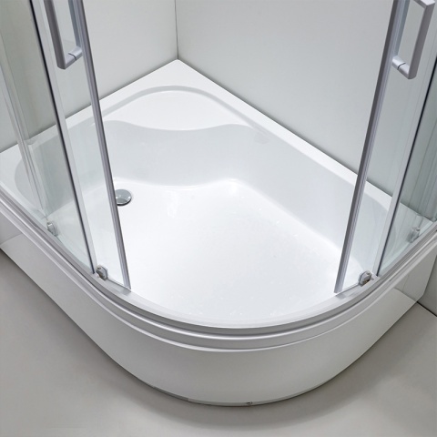 KABINA PRYSZNICOWA Z WYSOKIM BRODZIKIEM MAJA PRAWA BIAŁA 115x85CM SZKŁO 5MM