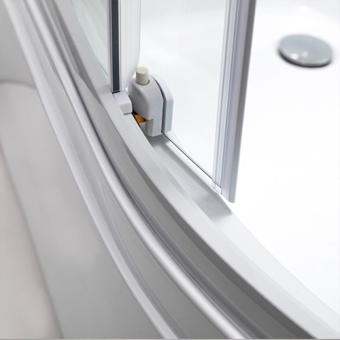 KABINA PRYSZNICOWA Z WYSOKIM BRODZIKIEM MAJA PRAWA BIAŁA 115x85CM SZKŁO 5MM