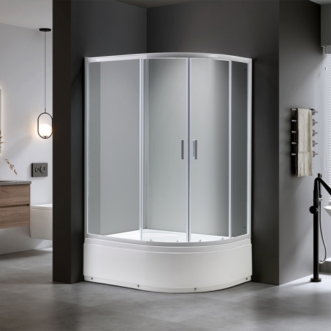 KABINA PRYSZNICOWA Z WYSOKIM BRODZIKIEM MAJA PRAWA BIAŁA 115x85CM SZKŁO 5MM