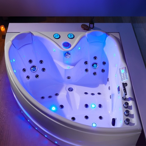 WANNA Z HYDROMASAŻEM ROMA 764 LEWA BIAŁA 150x150 CM