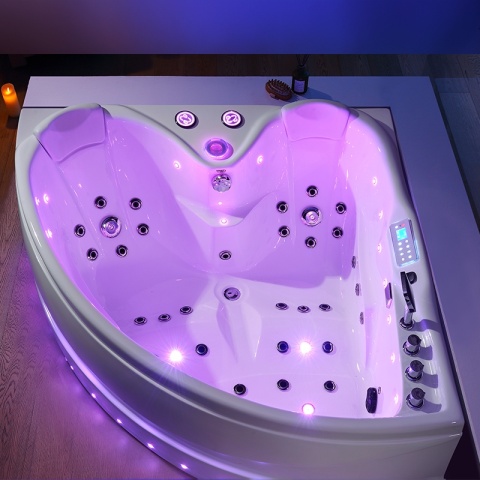 WANNA Z HYDROMASAŻEM ROMA 764 LEWA BIAŁA 150x150 CM