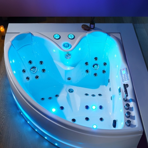 WANNA Z HYDROMASAŻEM ROMA 764 LEWA BIAŁA 150x150 CM