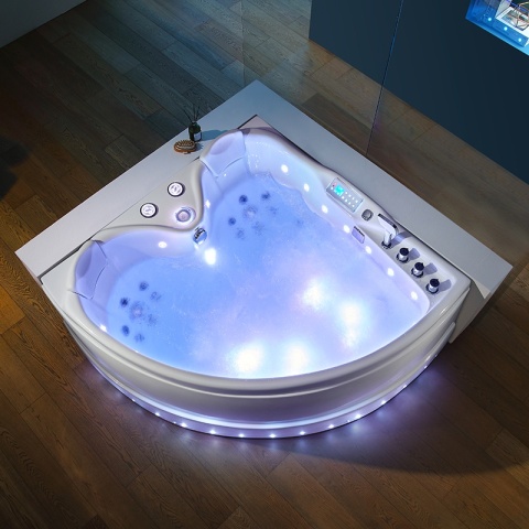 WANNA Z HYDROMASAŻEM ROMA 764 LEWA BIAŁA 150x150 CM