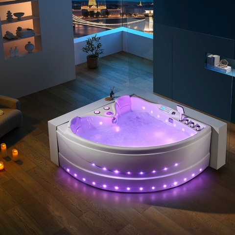 WANNA Z HYDROMASAŻEM ROMA 764 LEWA BIAŁA 150x150 CM