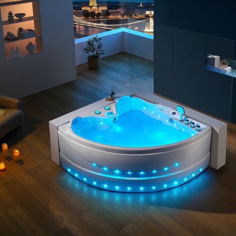 WANNA Z HYDROMASAŻEM ROMA 764 LEWA BIAŁA 150x150 CM