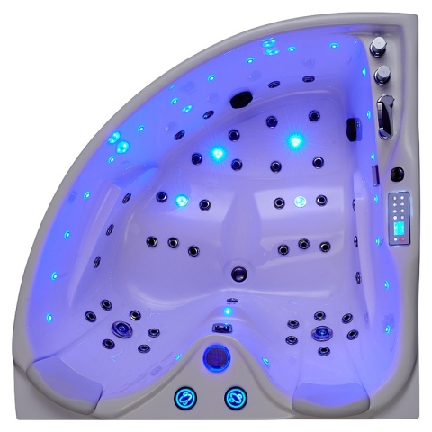 WANNA Z HYDROMASAŻEM ROMA 764 PRAWA BIAŁA 150x150 CM