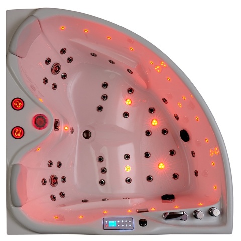 WANNA Z HYDROMASAŻEM ROMA 764 PRAWA BIAŁA 150x150 CM