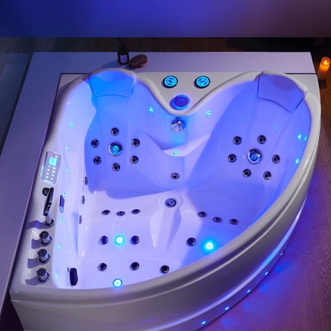 WANNA Z HYDROMASAŻEM ROMA 764 PRAWA BIAŁA 150x150 CM