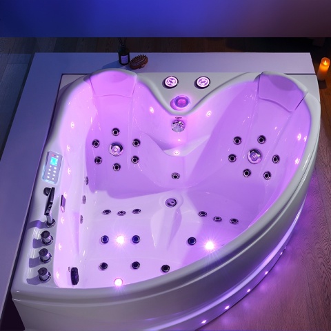 WANNA Z HYDROMASAŻEM ROMA 764 PRAWA BIAŁA 150x150 CM