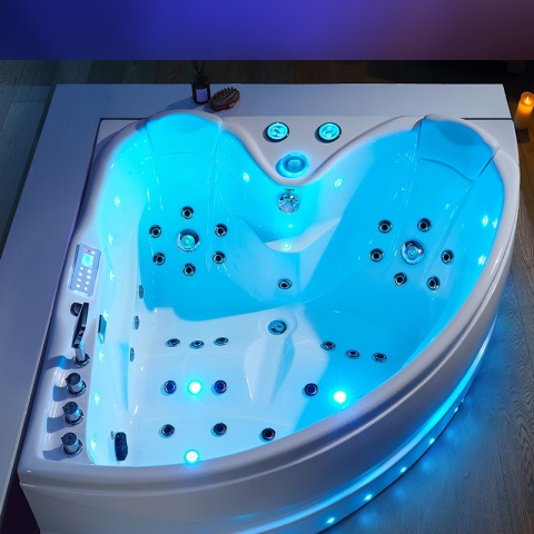 WANNA Z HYDROMASAŻEM ROMA 764 PRAWA BIAŁA 150x150 CM