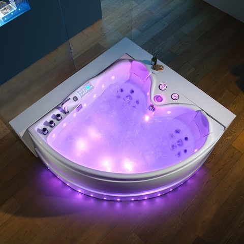 WANNA Z HYDROMASAŻEM ROMA 764 PRAWA BIAŁA 150x150 CM