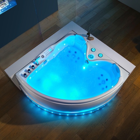 WANNA Z HYDROMASAŻEM ROMA 764 PRAWA BIAŁA 150x150 CM