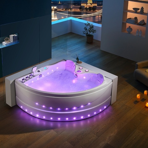 WANNA Z HYDROMASAŻEM ROMA 764 PRAWA BIAŁA 150x150 CM