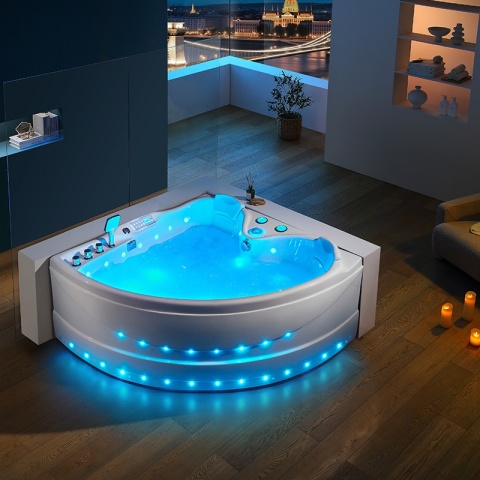 WANNA Z HYDROMASAŻEM ROMA 764 PRAWA BIAŁA 150x150 CM