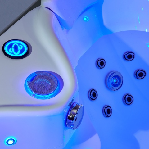 WANNA Z HYDROMASAŻEM ROMA 764 PRAWA BIAŁA 150x150 CM