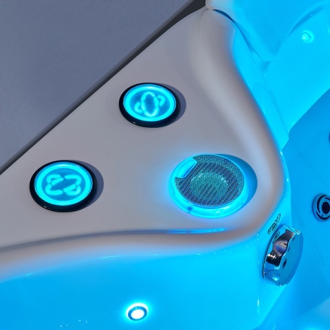 WANNA Z HYDROMASAŻEM ROMA 764 PRAWA BIAŁA 150x150 CM