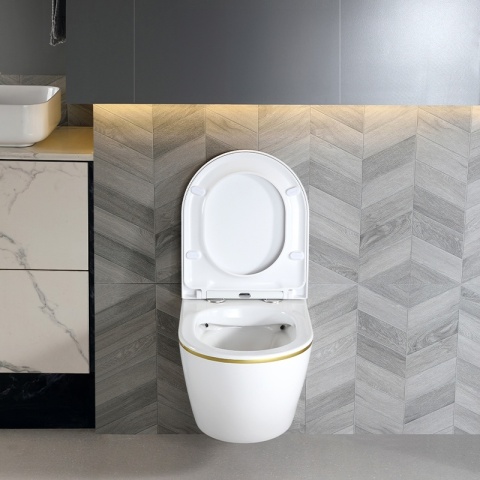 ZESTAW PODTYNKOWY WC STELAŻ TECE MISKA PEAK-WH-GL-RIM-02 PRZYCISK TC-9240400 BIAŁY POŁYSK