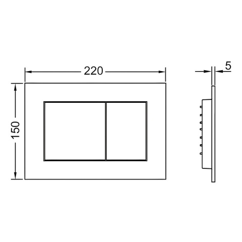 ZESTAW PODTYNKOWY WC STELAŻ TECE MISKA PEAK-WH-GL-RIM-03 PRZYCISK TC-9240401 CHROM