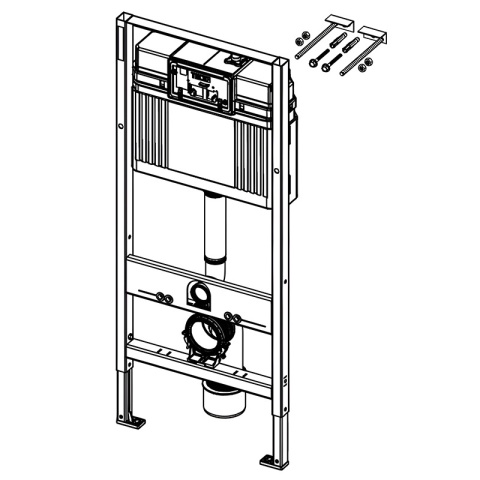 ZESTAW PODTYNKOWY WC STELAŻ TECE MISKA PEAK-WH-GL-RIM-03 PRZYCISK TC-9240407 CZARNY MAT
