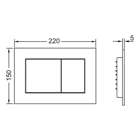 ZESTAW PODTYNKOWY WC STELAŻ TECE MISKA PEAK-WH-GL-RIM-02 PRZYCISK TC-9240417 BIAŁY MAT