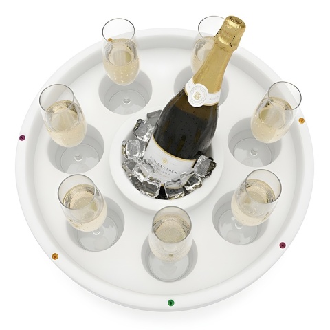 PŁYWAJĄCY BAREK LED DO JACUZZI BASENU PODŚWIETLENIE RGB UCHWYT NA NAPOJE