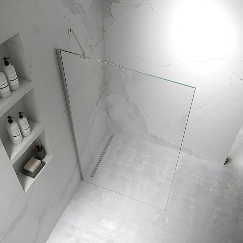 ŚCIANKA SZYBA PRYSZNICOWA ZES-KZ24-CH-80 SZYBA WALK-IN 80 CM 6 MM CHROM