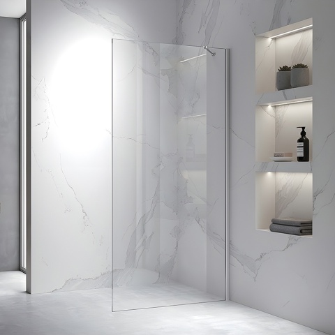 ŚCIANKA SZYBA PRYSZNICOWA ZES-KZ24-CH-100 SZYBA WALK-IN 100 CM 6 MM CHROM