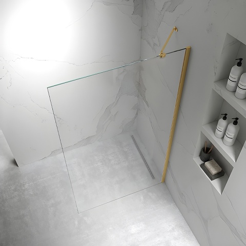 ŚCIANKA SZYBA PRYSZNICOWA ZES-KZ24-GL-100 SZYBA WALK-IN 100 CM 6 MM ZŁOTA